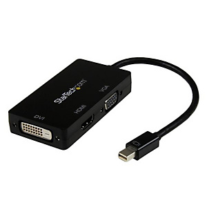 StarTech.com Adaptateur de voyage Mini DisplayPort vers VGA / DVI / HDMI - Convertisseur vidéo 3-en-1, 0,15 m, Mini DisplayPort, DVI-D + VGA (D-Sub) + StarTech.com Adaptateur de voyage Mini DisplayPort vers VGA / DVI / HDMI - Convertisseur vidéo 3-en-1, 0,15 m, Mini DisplayPort, DVI-D + VGA (D-Sub) +