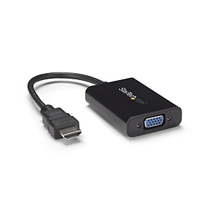 StarTech.com Câble adaptateur / Convertisseur HDMI vers VGA avec audio - Mâle / Femelle - Noir, 1920 x 1080 pixels, 720p, 1080p, 60 Hz, Noir, Converti StarTech.com Câble adaptateur / Convertisseur HDMI vers VGA avec audio - Mâle / Femelle - Noir, 1920 x 1080 pixels, 720p, 1080p, 60 Hz, Noir, Converti