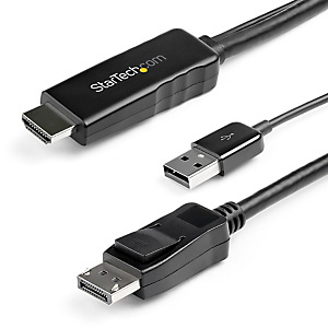 StarTech.com Câble Adaptateur HDMI vers DisplayPort de 2m - 4K 30Hz - M/M - Câble Convertisseur Actif HDMI 1.4 vers DP 1.2 avec Audio - Alimenté par U StarTech.com Câble Adaptateur HDMI vers DisplayPort de 2m - 4K 30Hz - M/M - Câble Convertisseur Actif HDMI 1.4 vers DP 1.2 avec Audio - Alimenté par U