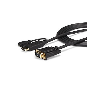 StarTech.com Câble adaptateur HDMI vers VGA de 91cm - Convertisseur actif HDMI vers HD15 - M/M - 1920x1200 / 1080p, 0,9 m, VGA (D-Sub), HDMI + Micro U StarTech.com Câble adaptateur HDMI vers VGA de 91cm - Convertisseur actif HDMI vers HD15 - M/M - 1920x1200 / 1080p, 0,9 m, VGA (D-Sub), HDMI + Micro U