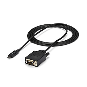 StarTech.com Câble adaptateur USB-C vers VGA de 2 m - 1920 x 1200, 2 m, USB Type-C, VGA (D-Sub), Mâle, Mâle, Droit CDP2VGAMM2MB StarTech.com Câble adaptateur USB-C vers VGA de 2 m - 1920 x 1200, 2 m, USB Type-C, VGA (D-Sub), Mâle, Mâle, Droit CDP2VGAMM2MB