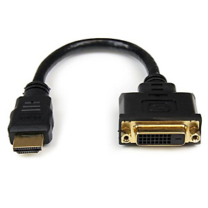StarTech.com Câble adaptateur vidéo HDMI vers DVI-D de 20 cm - HDMI mâle vers DVI femelle, 0,2 m, HDMI, DVI-D, Mâle, Mâle, Droit HDDVIMF8IN StarTech.com Câble adaptateur vidéo HDMI vers DVI-D de 20 cm - HDMI mâle vers DVI femelle, 0,2 m, HDMI, DVI-D, Mâle, Mâle, Droit HDDVIMF8IN