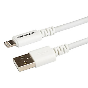 StarTech.com Câble Apple Lightning vers USB pour iPhone, iPod, iPad - 3 m Blanc, 3 m, Lightning, USB A, Mâle, Mâle, Blanc USBLT3MW StarTech.com Câble Apple Lightning vers USB pour iPhone, iPod, iPad - 3 m Blanc, 3 m, Lightning, USB A, Mâle, Mâle, Blanc USBLT3MW