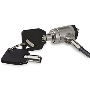 StarTech.com Câble de sécurité pour ordinateur portable avec bouton de verrouillage, 2 m, Kensington, 2 clés, Noir, Argent LTLOCKKEY StarTech.com Câble de sécurité pour ordinateur portable avec bouton de verrouillage, 2 m, Kensington, 2 clés, Noir, Argent LTLOCKKEY