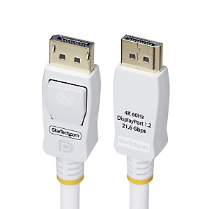 StarTech.com Câble DisplayPort 1.2 de 1,8m Blanc Certifié VESA, 4K 60Hz, 21.6Gbps, Connecteurs DP Verrouillables, Câble DisplayPort DP 1.2, Câble de M StarTech.com Câble DisplayPort 1.2 de 1,8m Blanc Certifié VESA, 4K 60Hz, 21.6Gbps, Connecteurs DP Verrouillables, Câble DisplayPort DP 1.2, Câble de M