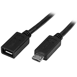 StarTech.com Câble d'extension Micro USB de 50 cm - M/F - Noir, 0,5 m, Micro-USB B, Micro-USB B, USB 2.0, 0,48 Gbit/s, Noir USBUBEXT50CM StarTech.com Câble d'extension Micro USB de 50 cm - M/F - Noir, 0,5 m, Micro-USB B, Micro-USB B, USB 2.0, 0,48 Gbit/s, Noir USBUBEXT50CM