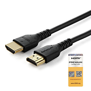 StarTech.com Câble HDMI 4K 60 Hz premium avec Ethernet de 1 m, 1 m, HDMI Type A (Standard), HDMI Type A (Standard), Canal de retour audio (ARC, Audio StarTech.com Câble HDMI 4K 60 Hz premium avec Ethernet de 1 m, 1 m, HDMI Type A (Standard), HDMI Type A (Standard), Canal de retour audio (ARC, Audio