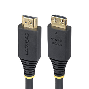 StarTech.com Câble HDMI Haut Débit de 1,8m avec Connecteur à Pince, 4K 60Hz/1440p 144Hz, HDR10/HDCP 2.2/ARC, 18Gbps, UHD HDMI 2.0, Cordon pour TV/Moni StarTech.com Câble HDMI Haut Débit de 1,8m avec Connecteur à Pince, 4K 60Hz/1440p 144Hz, HDR10/HDCP 2.2/ARC, 18Gbps, UHD HDMI 2.0, Cordon pour TV/Moni