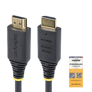 StarTech.com Câble HDMI Haut Débit de 2m Certifié Premium, 4K 60Hz/1440p 144Hz, HDR10/HDCP 2.2/ARC, 18Gbps, Cordon HDMI 2.0 UHD pour TV/Moniteur/Affic StarTech.com Câble HDMI Haut Débit de 2m Certifié Premium, 4K 60Hz/1440p 144Hz, HDR10/HDCP 2.2/ARC, 18Gbps, Cordon HDMI 2.0 UHD pour TV/Moniteur/Affic