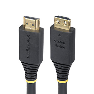 StarTech.com Câble HDMI Haut Débit de 4,5m avec Connecteur à Pince, 4K 60Hz/1440p 144Hz, HDR10/HDCP 2.2/ARC, 18Gbps, UHD HDMI 2.0, Cordon pour TV/Moni StarTech.com Câble HDMI Haut Débit de 4,5m avec Connecteur à Pince, 4K 60Hz/1440p 144Hz, HDR10/HDCP 2.2/ARC, 18Gbps, UHD HDMI 2.0, Cordon pour TV/Moni