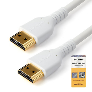 StarTech.com Câble HDMI de haute vitesse avec Ethernet - 1 m - 4K 60 Hz - Premium, 1 m, HDMI Type A (Standard), HDMI Type A (Standard), Canal de retou StarTech.com Câble HDMI de haute vitesse avec Ethernet - 1 m - 4K 60 Hz - Premium, 1 m, HDMI Type A (Standard), HDMI Type A (Standard), Canal de retou