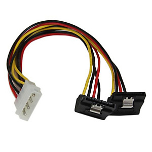 StarTech.com Câble répartiteur d'alimentation en Y LP4 vers 2 SATA à angle droit et verrouillage 30 cm - LP4 4 broches vers deux SATA, 0,3048 m, Molex StarTech.com Câble répartiteur d'alimentation en Y LP4 vers 2 SATA à angle droit et verrouillage 30 cm - LP4 4 broches vers deux SATA, 0,3048 m, Molex