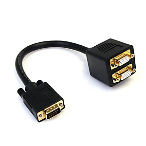 StarTech.com Câble répartiteur vidéo VGA de 30cm - 1x VGA (Mâle) vers 2x VGA (Femelle) - Noir, 0,3 m, VGA (D-Sub), 2 x VGA (D-Sub), Mâle, Femelle, Noi StarTech.com Câble répartiteur vidéo VGA de 30cm - 1x VGA (Mâle) vers 2x VGA (Femelle) - Noir, 0,3 m, VGA (D-Sub), 2 x VGA (D-Sub), Mâle, Femelle, Noi