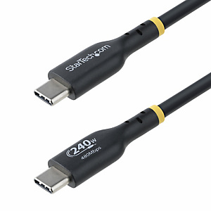 StarTech.com Câble de Recharge USB-C de 4m, Cordon USB-C Certifié USB-IF, 240W PD EPR, Câble Chargeur USB 2.0 Type-C pour Ordinateur Portable, Câble d StarTech.com Câble de Recharge USB-C de 4m, Cordon USB-C Certifié USB-IF, 240W PD EPR, Câble Chargeur USB 2.0 Type-C pour Ordinateur Portable, Câble d