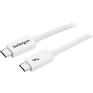 StarTech.com Câble Thunderbolt 3 de 1 m - 20 Gb/s - Compatible Thunderbolt, USB et DisplayPort - Blanc, Mâle, Mâle, 1 m, Blanc, 20 Gbit/s, 3840 x 2160 StarTech.com Câble Thunderbolt 3 de 1 m - 20 Gb/s - Compatible Thunderbolt, USB et DisplayPort - Blanc, Mâle, Mâle, 1 m, Blanc, 20 Gbit/s, 3840 x 2160
