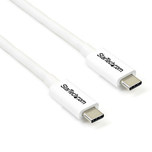 StarTech.com Câble Thunderbolt 3 de 2 m - 20 Gb/s - Compatible Thunderbolt, USB et DisplayPort - Blanc, Mâle, Mâle, 2 m, Blanc, Nickel, 20 Gbit/s TBLT StarTech.com Câble Thunderbolt 3 de 2 m - 20 Gb/s - Compatible Thunderbolt, USB et DisplayPort - Blanc, Mâle, Mâle, 2 m, Blanc, Nickel, 20 Gbit/s TBLT
