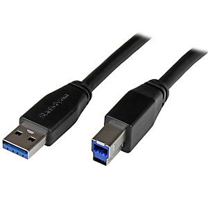 StarTech.com Câble USB 3.0 actif USB-A vers USB-B de 5 m - M/M, 5 m, USB A, USB B, USB 3.2 Gen 1 (3.1 Gen 1), Mâle/Mâle, Noir USB3SAB5M StarTech.com Câble USB 3.0 actif USB-A vers USB-B de 5 m - M/M, 5 m, USB A, USB B, USB 3.2 Gen 1 (3.1 Gen 1), Mâle/Mâle, Noir USB3SAB5M