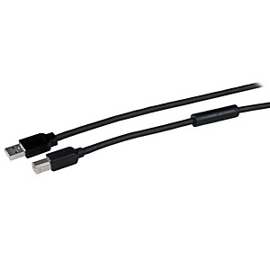 StarTech.com Câble USB Actif A vers B 15 m - M/M - Noir, 15 m, USB A, USB B, USB 2.0, Mâle/Mâle, Aluminium, Noir USB2HAB50AC StarTech.com Câble USB Actif A vers B 15 m - M/M - Noir, 15 m, USB A, USB B, USB 2.0, Mâle/Mâle, Aluminium, Noir USB2HAB50AC