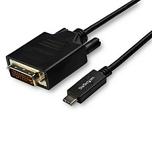 StarTech.com Câble USB-C vers DVI de 3m - Adaptateur Vidéo 1080p (Single Link) USB Type-C (DP Alt Mode HBR2) vers DVI-Digital - Fonctionne avec TB3 - StarTech.com Câble USB-C vers DVI de 3m - Adaptateur Vidéo 1080p (Single Link) USB Type-C (DP Alt Mode HBR2) vers DVI-Digital - Fonctionne avec TB3 -