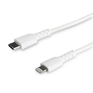 StarTech.com Câble USB-C vers Lightning Blanc Robuste 1m - Câble de Charge/Synchronistation USB Type C vers Lightning Fibre Aramide - iPad/iPhone 12 C StarTech.com Câble USB-C vers Lightning Blanc Robuste 1m - Câble de Charge/Synchronistation USB Type C vers Lightning Fibre Aramide - iPad/iPhone 12 C
