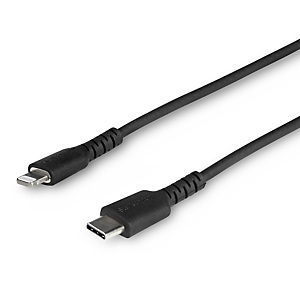 StarTech.com Câble USB-C vers Lightning Noir Robuste 1m - Câble de Charge/Synchronistation USB Type C vers Lightning Fibre Aramide - iPad/iPhone 12 Ce StarTech.com Câble USB-C vers Lightning Noir Robuste 1m - Câble de Charge/Synchronistation USB Type C vers Lightning Fibre Aramide - iPad/iPhone 12 Ce