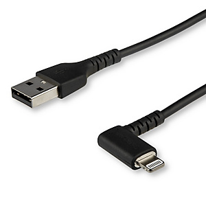 StarTech.com Câble USB-A vers Lightning Noir Robuste 2m Coudé à 90° - Câble de Charge/Synchronisation USB Type A vers Lightning en Fibre Aramide Robus StarTech.com Câble USB-A vers Lightning Noir Robuste 2m Coudé à 90° - Câble de Charge/Synchronisation USB Type A vers Lightning en Fibre Aramide Robus