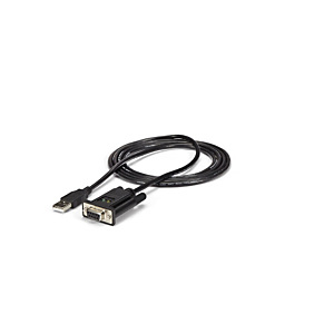 STARTECH .com Cable Adaptador de 1 Puerto USB a Módem Nulo Null DB9 RS232 Serie DCE con FTDI, Negro, 1,7 m, USB tipo A, DB-9, Macho, Hembra ICUSB232FTN STARTECH .com Cable Adaptador de 1 Puerto USB a Módem Nulo Null DB9 RS232 Serie DCE con FTDI, Negro, 1,7 m, USB tipo A, DB-9, Macho, Hembra ICUSB232FTN
