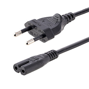 StarTech.com Cordon d'alimentation bipolaire standard EU vers C7 de 1m pour ordinateur portable - M/F - Noir, 1 m, CEE7/16, Coupleur C7, H03VVH2-F, 25 StarTech.com Cordon d'alimentation bipolaire standard EU vers C7 de 1m pour ordinateur portable - M/F - Noir, 1 m, CEE7/16, Coupleur C7, H03VVH2-F, 25