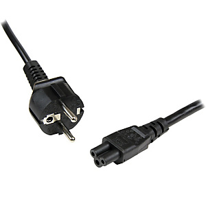 StarTech.com Cordon d'alimentation en trèfle Schuko CEE7 vers C5 de 1m pour ordinateur portable - M/F - Noir, 1 m, CEE7/7, Coupleur C5, 250 V, 2.5 A P StarTech.com Cordon d'alimentation en trèfle Schuko CEE7 vers C5 de 1m pour ordinateur portable - M/F - Noir, 1 m, CEE7/7, Coupleur C5, 250 V, 2.5 A P