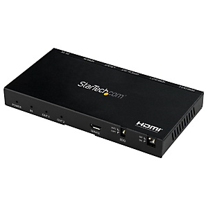 STARTECH .com Divisor HDMI de 2 Puertos - de 4K 60Hz con Escalador Incorporado, Negro, Metal, 1280 x 720 (HD 720), 1920 x 1080 (HD 1080), 3840 x 2160, 60 Hz, 2.0b, 3.5 mm ST122HD20S STARTECH .com Divisor HDMI de 2 Puertos - de 4K 60Hz con Escalador Incorporado, Negro, Metal, 1280 x 720 (HD 720), 1920 x 1080 (HD 1080), 3840 x 2160, 60 Hz, 2.0b, 3.5 mm ST122HD20S