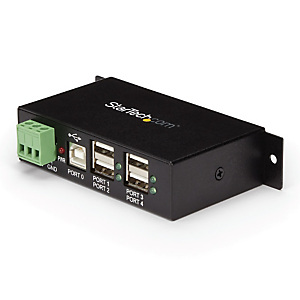 STARTECH .com Hub Industrial de 4 Puertos USB 2.0 con Protección Antiestática ESD, USB 2.0 Type-B, USB 2.0, 480 Mbit/s, Negro, Acero, Poder ST4200USBM STARTECH .com Hub Industrial de 4 Puertos USB 2.0 con Protección Antiestática ESD, USB 2.0 Type-B, USB 2.0, 480 Mbit/s, Negro, Acero, Poder ST4200USBM