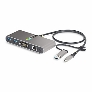 StarTech.com Hub USB-C à 2 Ports USB-A avec Ethernet et RS-232, Dongle USB-C vers USB-A, 100W PD Pass-Through, 2x USB-A 5Gbps, Gigabit Ethernet, Série StarTech.com Hub USB-C à 2 Ports USB-A avec Ethernet et RS-232, Dongle USB-C vers USB-A, 100W PD Pass-Through, 2x USB-A 5Gbps, Gigabit Ethernet, Série