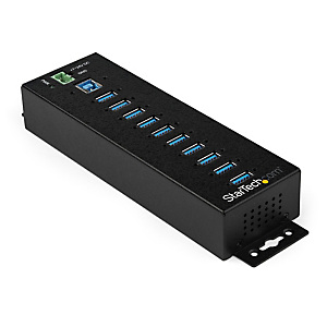 StarTech.com Hub USB 3.0 10 ports avec adaptateur d'alimentation - Hub USB-A industriel en métal avec protection contre les décharges électrostatiques StarTech.com Hub USB 3.0 10 ports avec adaptateur d'alimentation - Hub USB-A industriel en métal avec protection contre les décharges électrostatiques