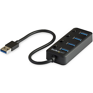 StarTech.com Hub USB 3.0 4 Ports -USB-A vers 4x USB 3.0 Type-A avec 1x Interrupteur On/Off par Port- SuperSpeed USB 3.2 Gen 1 (5Gbps) - Alimenté par B StarTech.com Hub USB 3.0 4 Ports -USB-A vers 4x USB 3.0 Type-A avec 1x Interrupteur On/Off par Port- SuperSpeed USB 3.2 Gen 1 (5Gbps) - Alimenté par B