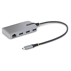 StarTech.com Hub USB-C à 3 Ports - 3x Ports USB-A, Gigabit Ethernet RJ45, USB 3.0 5Gbps, Alimentation par Bus - Hub USB Type-C avec Câble de 30 cm - A StarTech.com Hub USB-C à 3 Ports - 3x Ports USB-A, Gigabit Ethernet RJ45, USB 3.0 5Gbps, Alimentation par Bus - Hub USB Type-C avec Câble de 30 cm - A