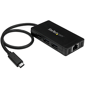 StarTech.com Hub USB-C à 3 ports avec Gigabit Ethernet - USB-C vers 3x USB-A - USB 3.0 - 5Gbps - Adaptateur d'alimentation inclus, Avec fil, USB, Ethe StarTech.com Hub USB-C à 3 ports avec Gigabit Ethernet - USB-C vers 3x USB-A - USB 3.0 - 5Gbps - Adaptateur d'alimentation inclus, Avec fil, USB, Ethe