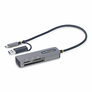 STARTECH .com Lector USB 3.0 de Tarjetas de Memoria Flash SD CompactFlash y microSD - Grabador USB-C de Tarjetas de Memoria - Lector USB Tipo C de Tarjetas SD CF microSD con Adaptador USB-A Integrado, CF Tipo II, MicroSD (TransFlash), MicroSDHC, MicroSDXC STARTECH .com Lector USB 3.0 de Tarjetas de Memoria Flash SD CompactFlash y microSD - Grabador USB-C de Tarjetas de Memoria - Lector USB Tipo C de Tarjetas SD CF microSD con Adaptador USB-A Integrado, CF Tipo II, MicroSD (TransFlash), MicroSDHC, MicroSDXC