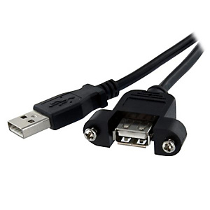 StarTech.com Rallonge de câble USB 2.0 à montage sur panneau / goulotte A vers A de 30cm - F/M - Noir, 0,3 m, USB A, USB A, USB 2.0, Mâle/Femelle, Noi StarTech.com Rallonge de câble USB 2.0 à montage sur panneau / goulotte A vers A de 30cm - F/M - Noir, 0,3 m, USB A, USB A, USB 2.0, Mâle/Femelle, Noi