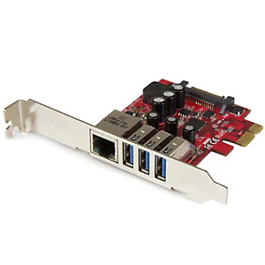 STARTECH .com Tarjeta Adaptador de Red Ethernet Gigabit Combo con Hub Concentrador USB 3.0 de 3 Puertos, Interno, Alámbrico, PCI Express, Ethernet, 5000 Mbit/s, Metálico, Rojo PEXUSB3S3GE STARTECH .com Tarjeta Adaptador de Red Ethernet Gigabit Combo con Hub Concentrador USB 3.0 de 3 Puertos, Interno, Alámbrico, PCI Express, Ethernet, 5000 Mbit/s, Metálico, Rojo PEXUSB3S3GE