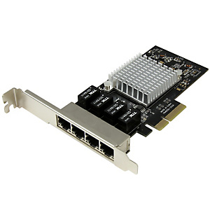 STARTECH .com Tarjeta de Red PCI Express Ethernet Gigabit con 4 Puertos RJ45 Chipset Intel i350, Interno, Alámbrico, PCI Express, Ethernet, 2000 Mbit/s, Negro, Metálico ST4000SPEXI STARTECH .com Tarjeta de Red PCI Express Ethernet Gigabit con 4 Puertos RJ45 Chipset Intel i350, Interno, Alámbrico, PCI Express, Ethernet, 2000 Mbit/s, Negro, Metálico ST4000SPEXI