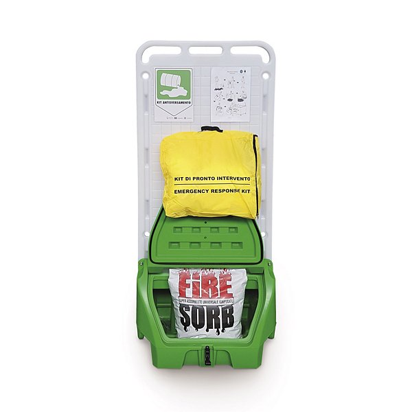 Stazione mobile con kit antisversamento e sacco assorbente industriale - 3