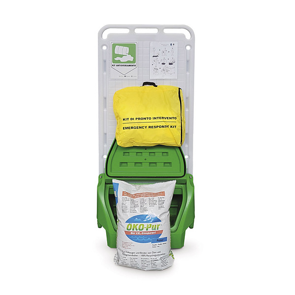 Stazione mobile con kit antisversamento e sacco assorbente industriale - 1