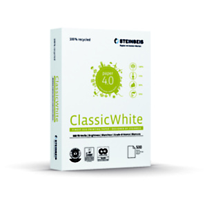 Steinbeis Vision ClassicWhite Papel Multifunción para Faxes, Fotocopiadoras, Impresoras láser e impresoras de inyección de tinta, Reciclado, Blanco, A4 80 g/m² Steinbeis Vision ClassicWhite Papel Multifunción para Faxes, Fotocopiadoras, Impresoras láser e impresoras de inyección de tinta, Reciclado, Blanco, A4 80 g/m²