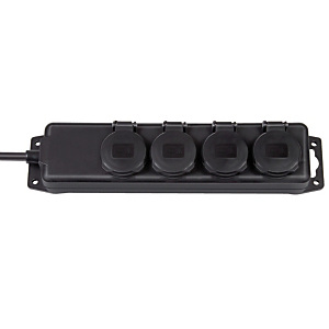 Stekkerdoos Brennenstuhl, 4 stopcontacten, bescherming IP44, kabel 2m H07RN-F 3G1,5, zwarte kleur Stekkerdoos Brennenstuhl, 4 stopcontacten, bescherming IP44, kabel 2m H07RN-F 3G1,5, zwarte kleur