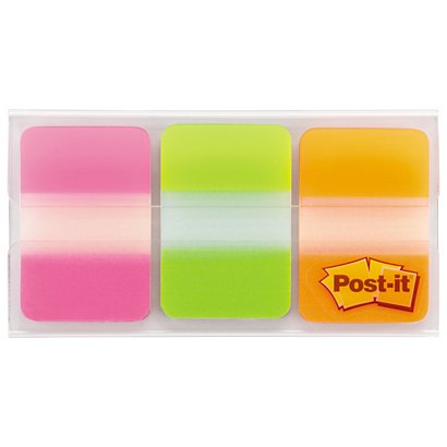 Sterke indextabs Post-it assortiment oranje/groen/roze - 1