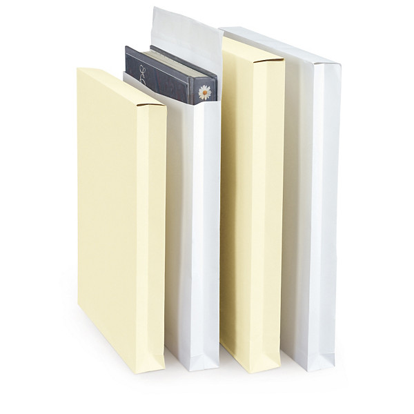 Stevige crème luxe-envelop met zijvouw en blokbodem 26,2x37,1 cm