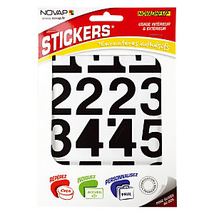 Sticker adhésif chiffres 40 mm, coloris noir