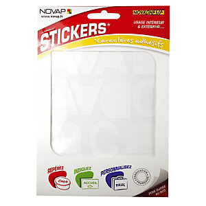 Sticker adhésif lettres alphabétiques 40 mm, coloris blanc