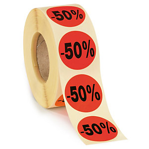 Sticker promotionnel -50% fluo