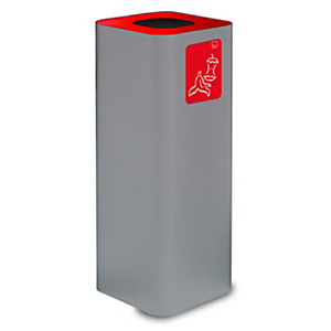 STILCASA Contenitore per la raccolta differenziata dei rifiuti organici, 60 litri, Struttura in acciaio verniciato, 30 x 30 x 80 cm, Grigio/Rosso STILCASA Contenitore per la raccolta differenziata dei rifiuti organici, 60 litri, Struttura in acciaio verniciato, 30 x 30 x 80 cm, Grigio/Rosso